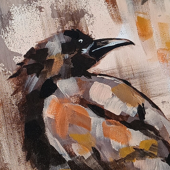 Original Crow Painting 11x14" Acrylic on Canvas - Ready to Hang - Signed - Picture 4 of 6